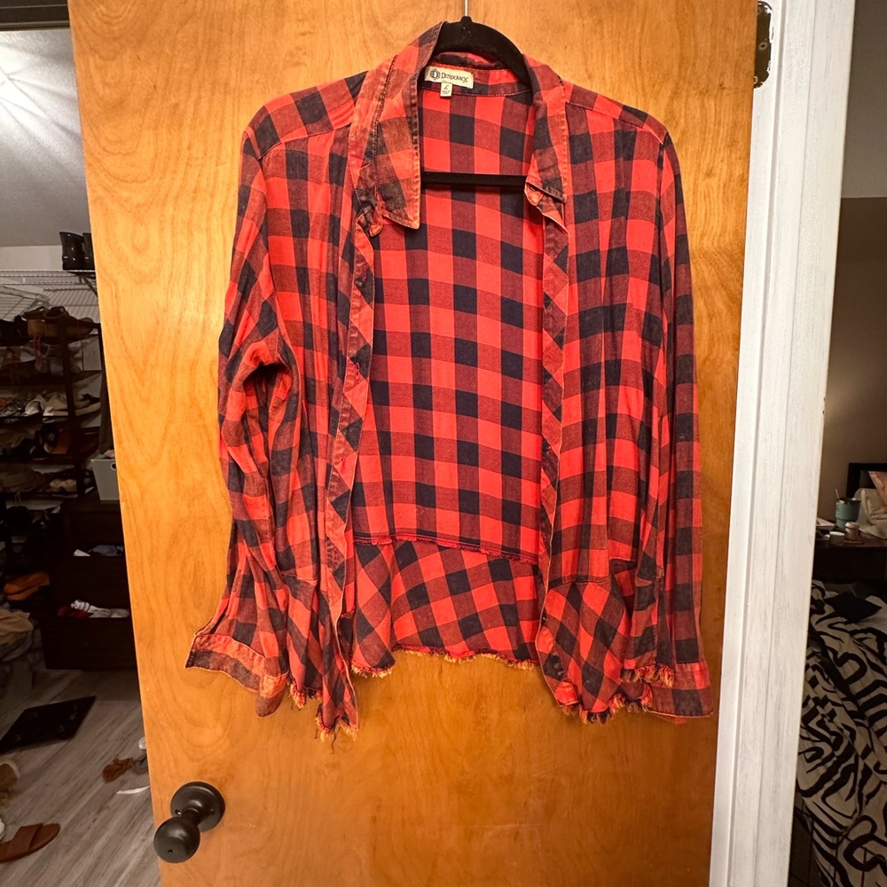 Democracy peplum ham button-down